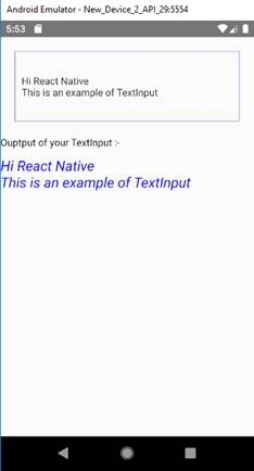 Text Input In React Native