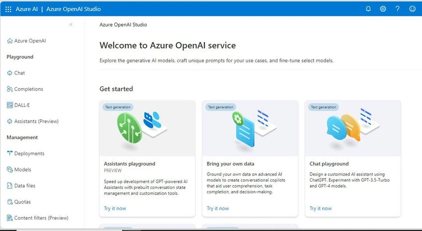 Azure OpenAI Studio
