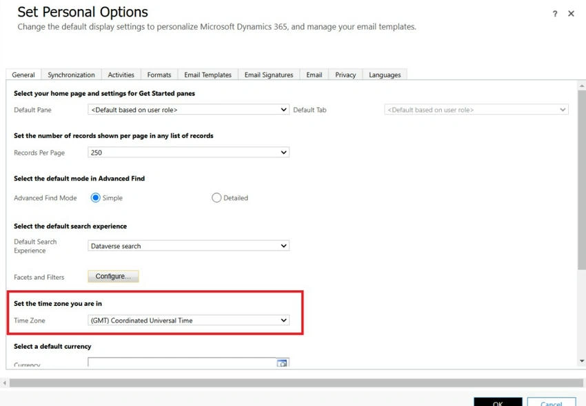 Personal Settings