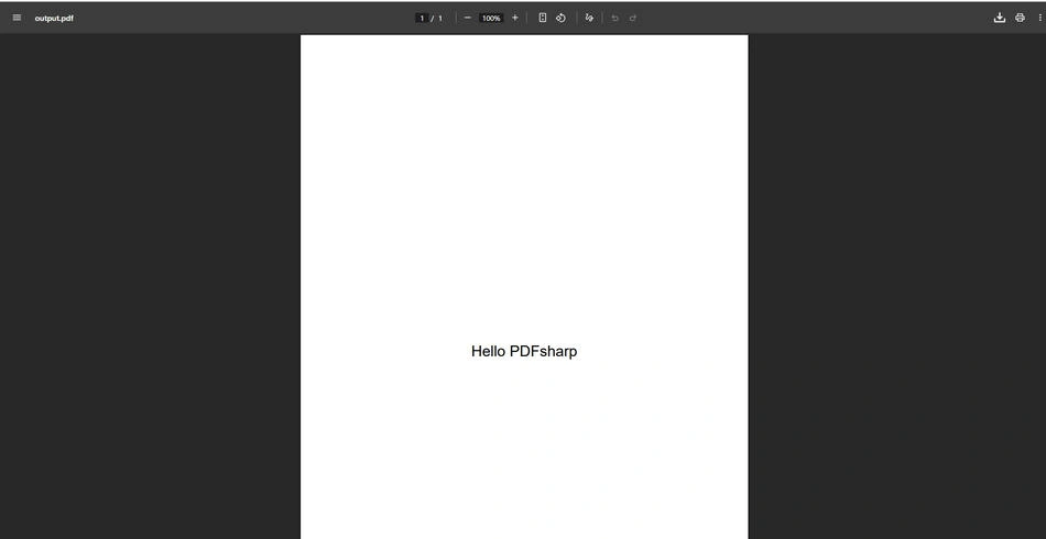 Example PDFsharp output PDF