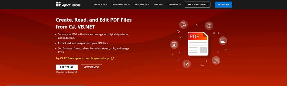 Syncfusion PDF-Homepage