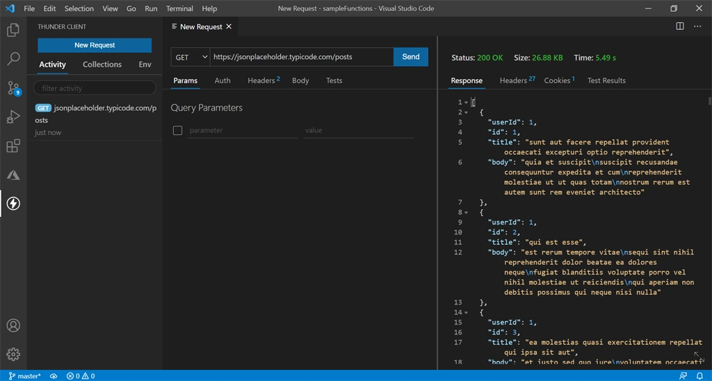 Thunder Client Get Example