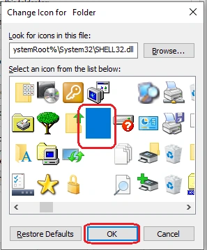 Choose invisible folder