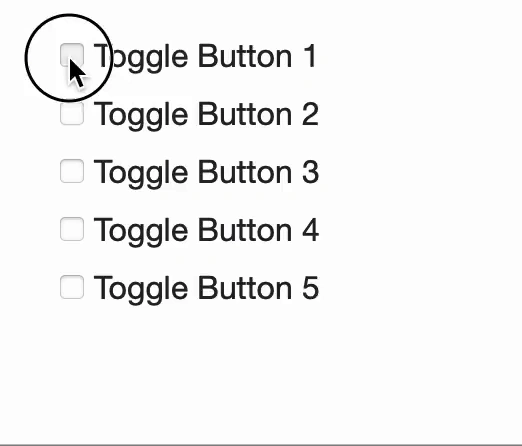 Demo of toggle buttons