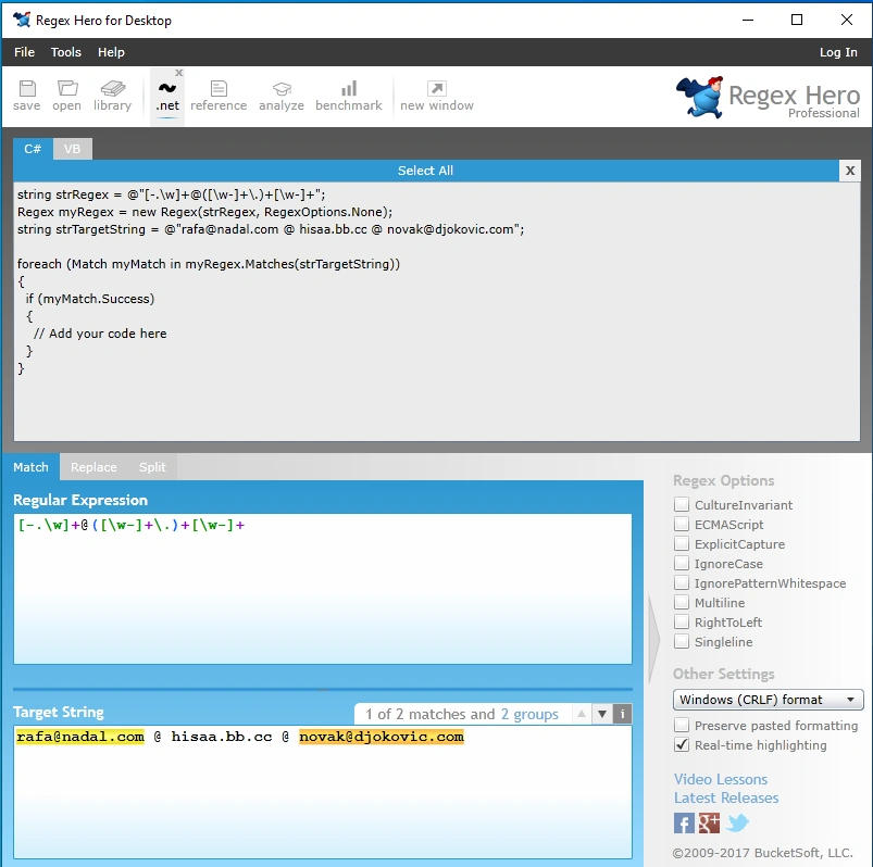 Regex 7 free test tools
