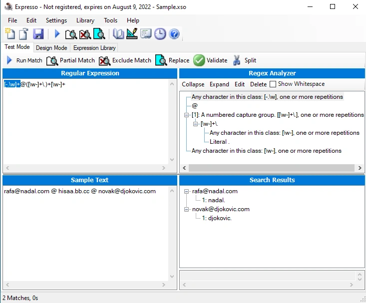 Regex 7 free test tools