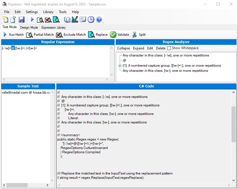 Regex 7 free test tools