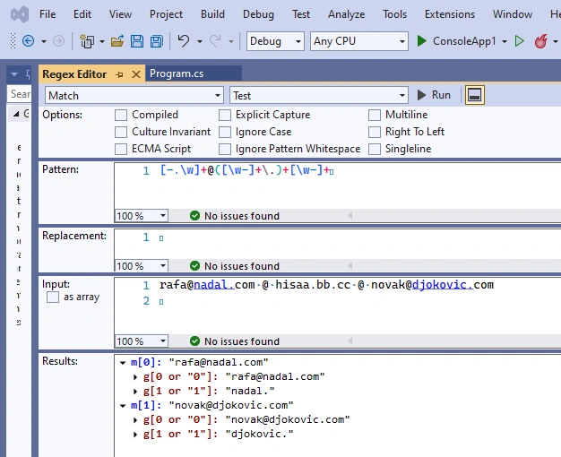 Regex 7 free test tools