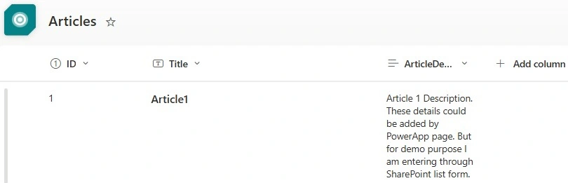 Article list content