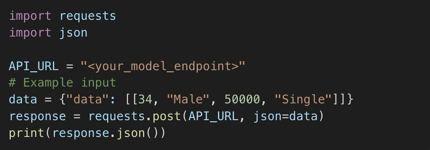 Making prediction using API