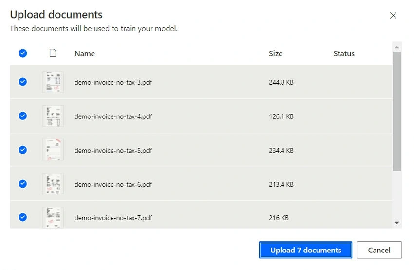 Upload documents