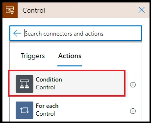Actions condition