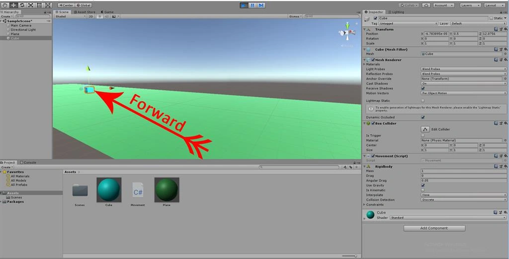 Transforming Objects Movement Using C# Scripts In Unity