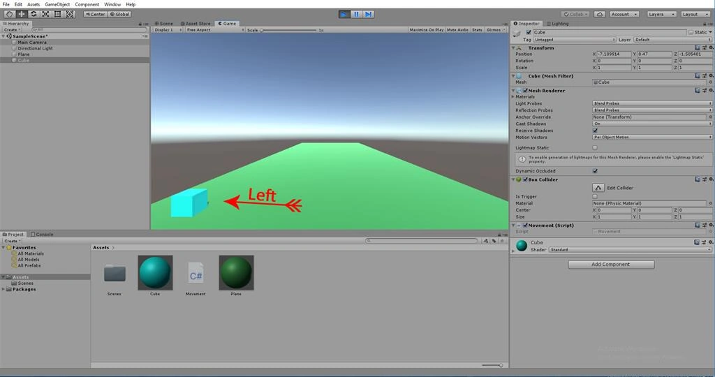 Transforming Objects Movement Using C# Scripts In Unity