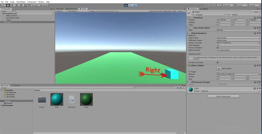 Transforming Objects Movement Using C# Scripts In Unity