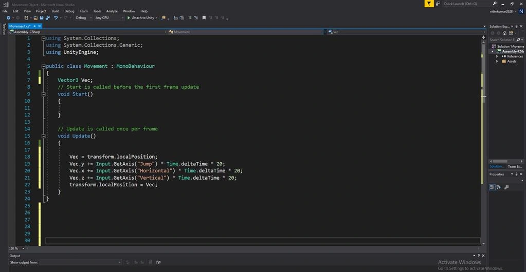Transforming Objects Movement Using C# Scripts In Unity