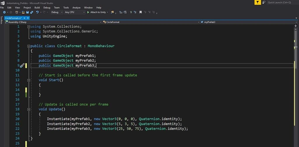 Instantiate Prefabs At Run Time In Unity 3D