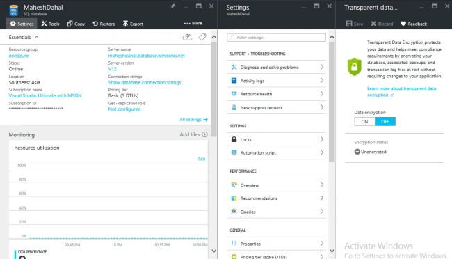 sql server settings