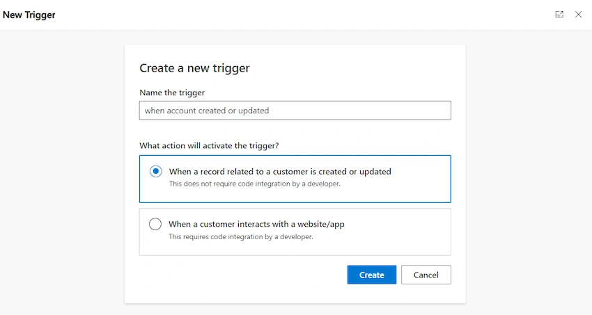 Create a trigger when an account is created or updated Name column