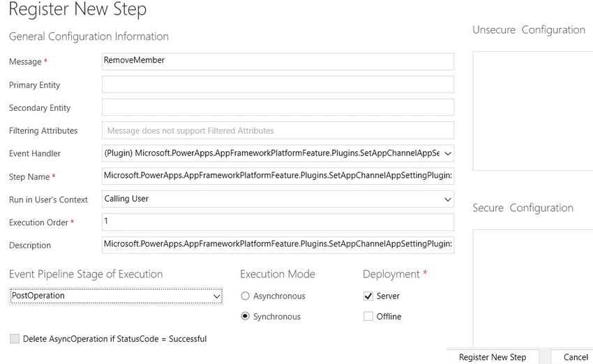 Register new step