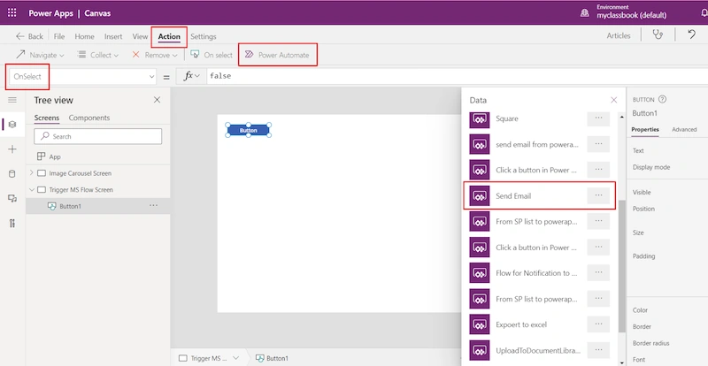 trigger a Power Automate flow from PowerApps