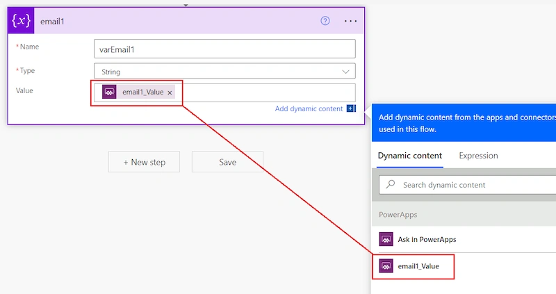 pass the parameters to Power Automate from PowerApps