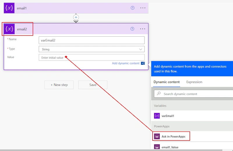 pass the parameters to Power Automate from PowerApps