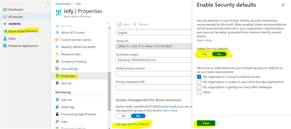 Turn off two-factor verification / Multi-factor authentication in D365