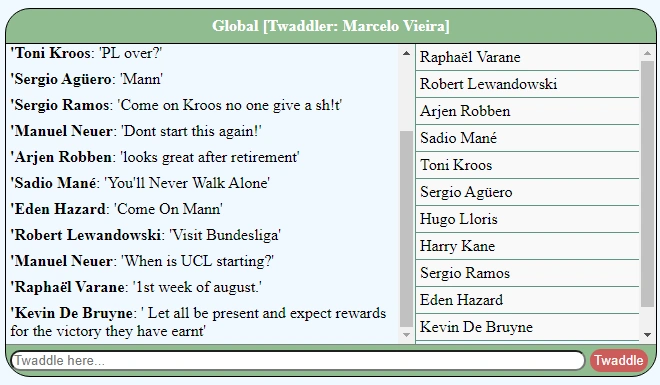 Twaddle Application Using SignalR