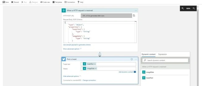 Tweeting Using Logic Apps: Error "media type unrecognized" when sending image with Tweets