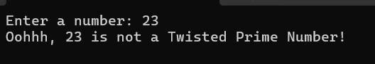 Not a Twisted Prime Number