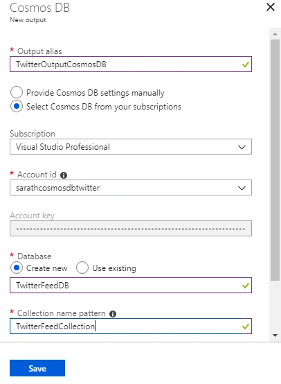 Cosmos DB account