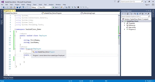 Types Of Classes Of In C#