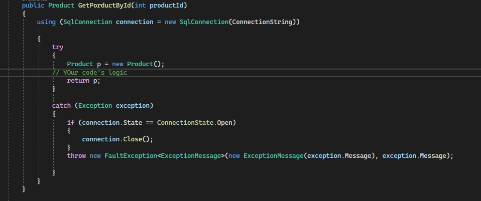 Exception in Service.cs