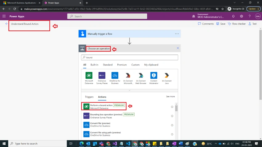 Understand Bound Action in Power Automate