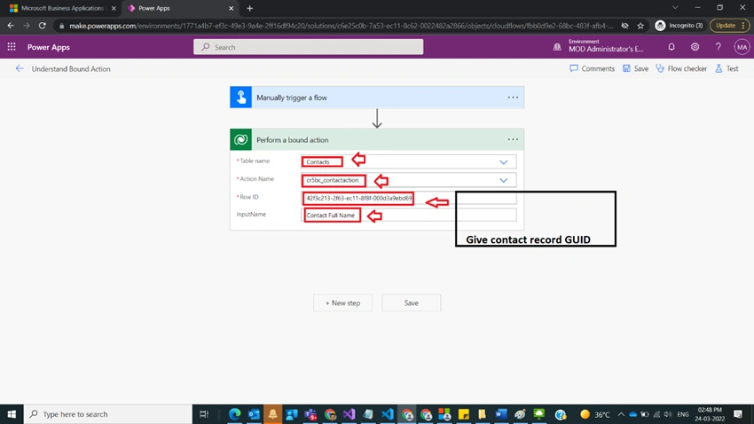 Understand Bound Action in Power Automate