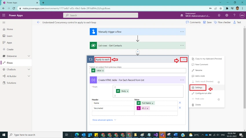 Understand Concurrency Control In Apply To Each Loop In Power Automate
