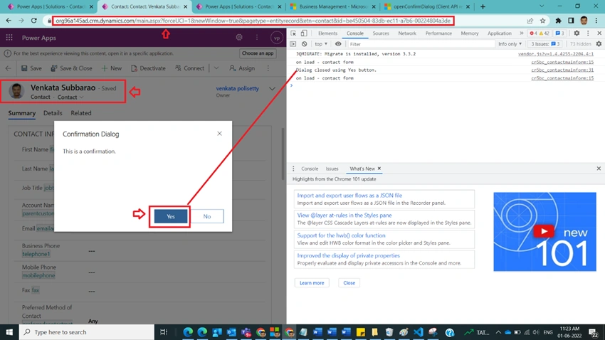 Understand Confirm Dialog with Webresource in Dynamics CRM