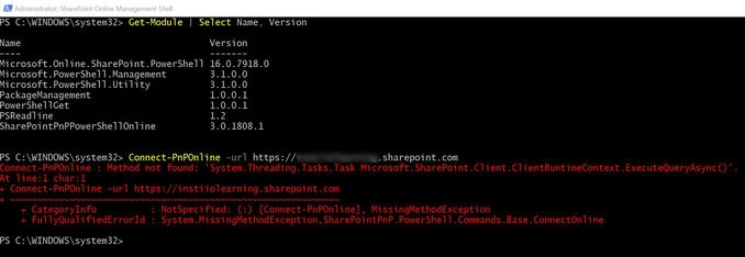 Connect-PnPOnline