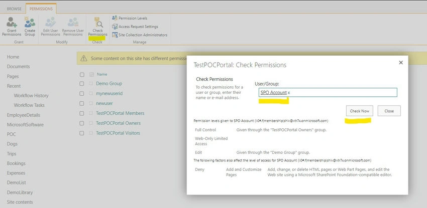 Check Permissions