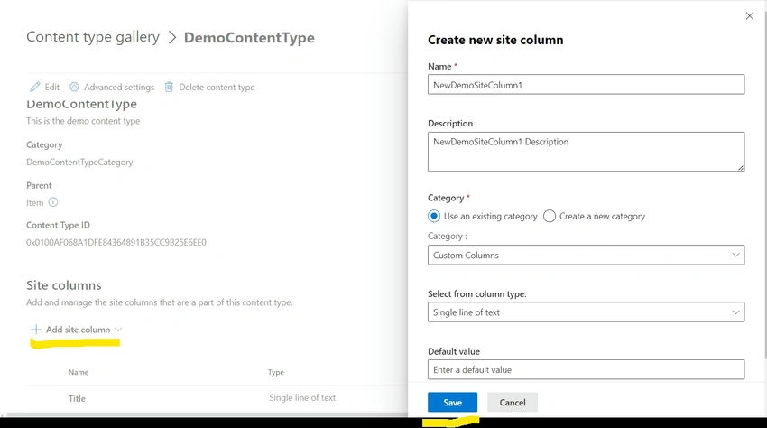Create new site