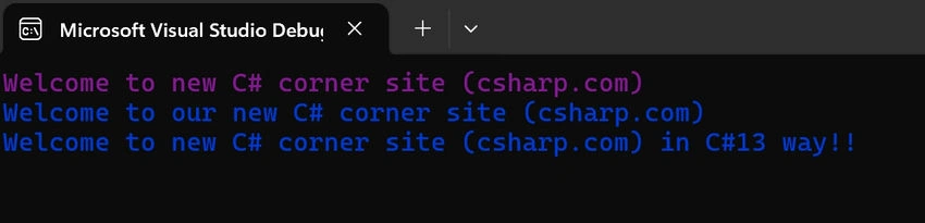 C# output