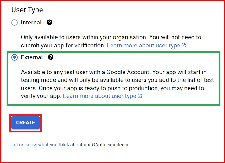 Choose User type