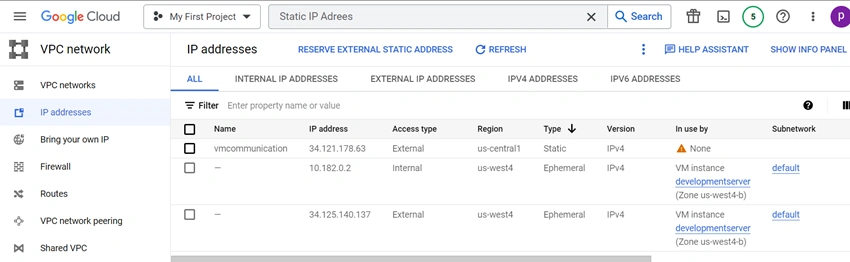 Understanding Internal and External IP Address in Google Cloud VM Instances and working with static IP Address