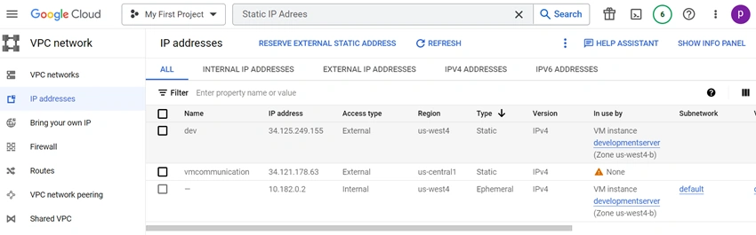 Understanding Internal and External IP Address in Google Cloud VM Instances and working with static IP Address