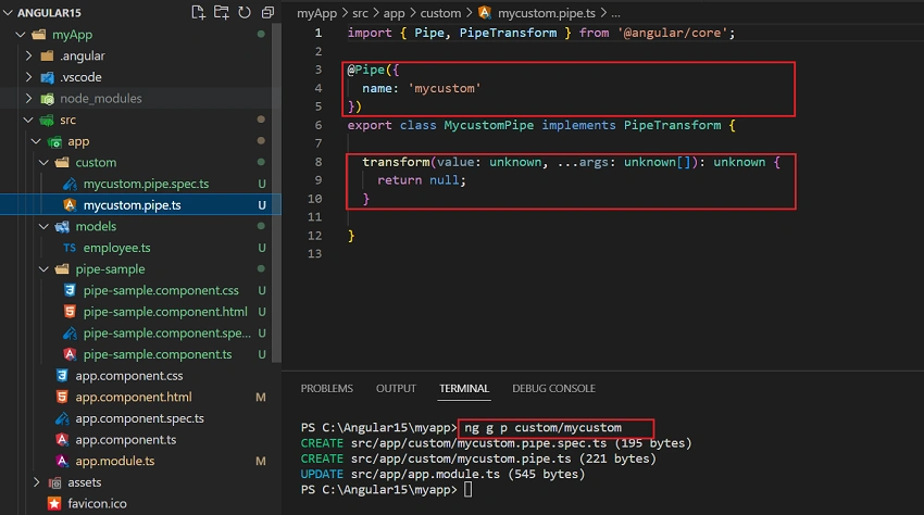 How to create a custom pipe in Angular