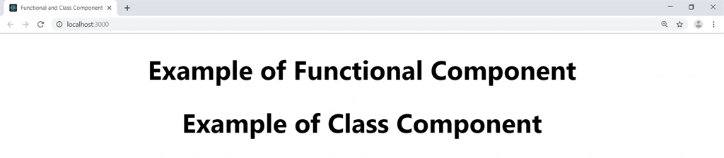 Class Component in React output