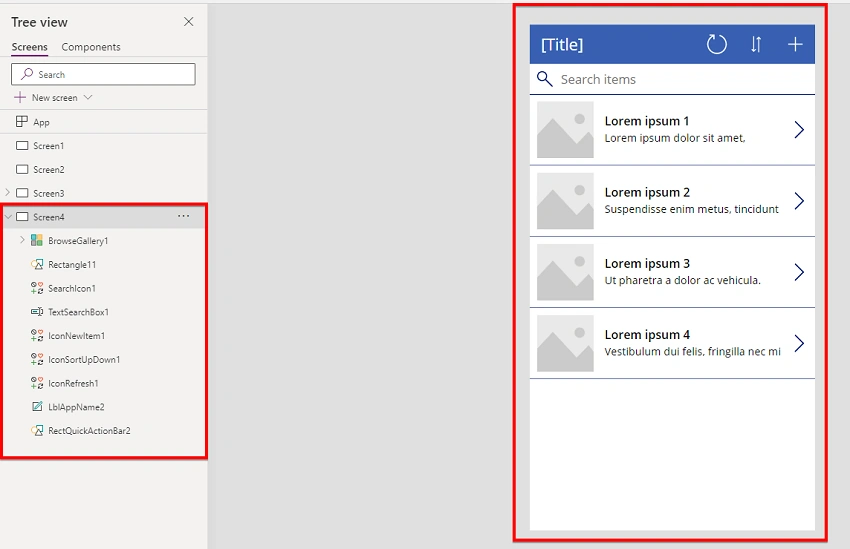 Understand screens and screen templates in PowerApps