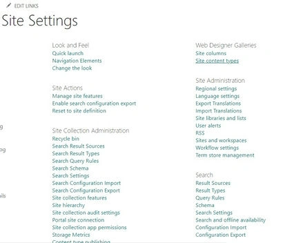 Site content types