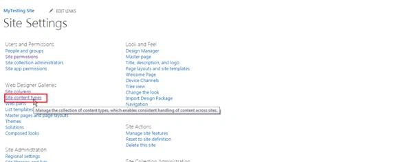 Site content types
